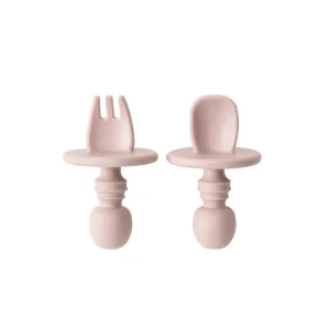 Shop All | Dusty Rose Mini Spoon And Fork Set - CaringForTots - Professional Baby and Children's Products | Caring for Growth, Caring for Every Moment