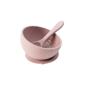 Shop All | Dusty Rose Suction Bowl And Spoon Set - CaringForTots - Professional Baby and Children's Products | Caring for Growth, Caring for Every Moment