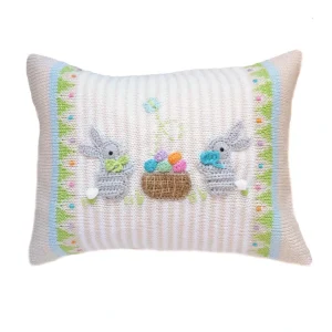 Shop All | Easter Basket Bunny 8x11" Pillow, Ecru - CaringForTots - Professional Baby and Children's Products | Caring for Growth, Caring for Every Moment