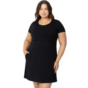Shop All | Eleanora Bamboo Maternity & Nursing Dress | Black - CaringForTots - Professional Baby and Children's Products | Caring for Growth, Caring for Every Moment