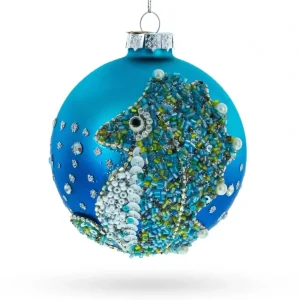 Shop All | Elegant Beaded Seahorse - Blown Glass Christmas Ornament - CaringForTots - Professional Baby and Children's Products | Caring for Growth, Caring for Every Moment
