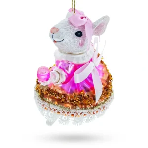 Shop All | Elegant Mouse Toasting With Wine - Blown Glass Christmas Ornament - CaringForTots - Professional Baby and Children's Products | Caring for Growth, Caring for Every Moment