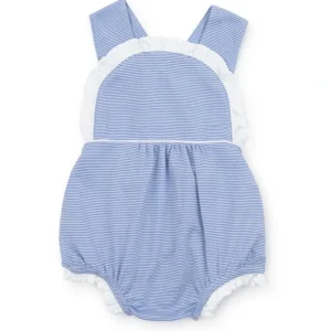 Flash Sale Eloise Girls' Pima Cotton Bubble - Blue And White Stripes - CaringForTots - Professional Baby and Children's Products | Caring for Growth, Caring for Every Moment