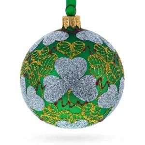 Shop Enchanting 1902 Clover Leaf Royal Egg Green - Blown Glass Christmas Ornament 3.25 Inches - CaringForTots - Professional Baby and Children's Products | Caring for Growth, Caring for Every Moment