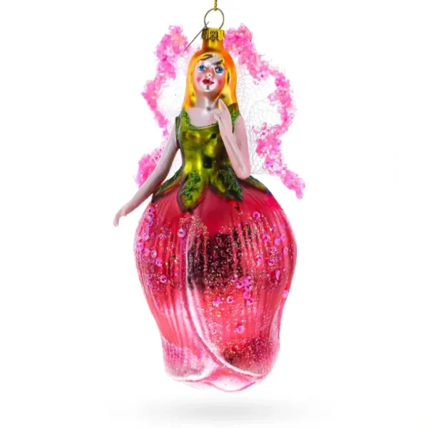 Shop All | Enchanting Fairy In A Rose Dress - Blown Glass Christmas Ornament - CaringForTots - Professional Baby and Children's Products | Caring for Growth, Caring for Every Moment