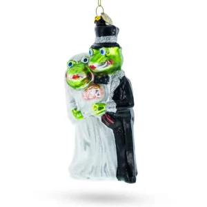 Store Enchanting Frog Bride And Groom - Blown Glass Christmas Ornament - CaringForTots - Professional Baby and Children's Products | Caring for Growth, Caring for Every Moment