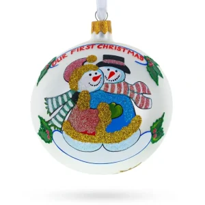 Sale Enchanting Snowman Duo Blown Glass Ball 'our First Christmas' Ornament 4 Inches - CaringForTots - Professional Baby and Children's Products | Caring for Growth, Caring for Every Moment