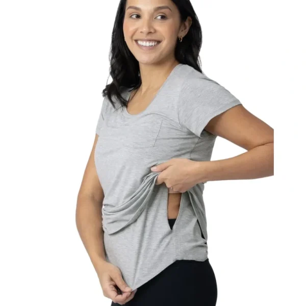 Hot Everyday Maternity & Nursing T-shirt | Grey Heather - CaringForTots - Professional Baby and Children's Products | Caring for Growth, Caring for Every Moment