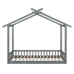 Hot Extending House Bed, Wooden Daybed, Gray - CaringForTots - Professional Baby and Children's Products | Caring for Growth, Caring for Every Moment