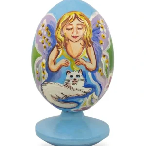 Store Fairy White Cat In Garden Wooden Figurine - CaringForTots - Professional Baby and Children's Products | Caring for Growth, Caring for Every Moment