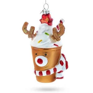 Outlet Festive Reindeer Milkshake - Blown Glass Christmas Ornament - CaringForTots - Professional Baby and Children's Products | Caring for Growth, Caring for Every Moment