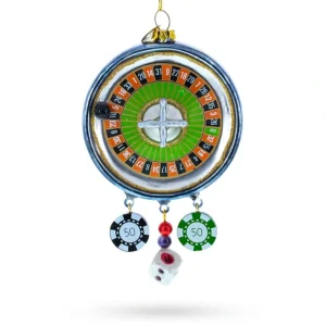Discount Festive Roulette And Casino Poker Chip - Blown Glass Christmas Ornament - CaringForTots - Professional Baby and Children's Products | Caring for Growth, Caring for Every Moment