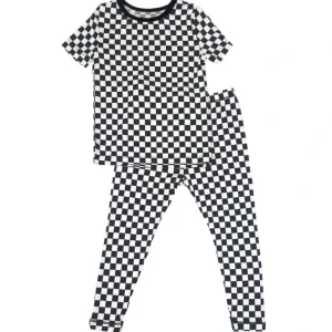 Clearance Finish Line Checkers Short Sleeve Pajama Set (2t-12y) - CaringForTots - Professional Baby and Children's Products | Caring for Growth, Caring for Every Moment