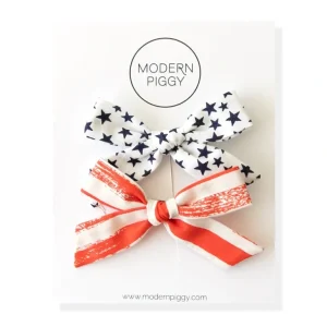 Best Flag | Pigtail Set - Hand-tied Bow - CaringForTots - Professional Baby and Children's Products | Caring for Growth, Caring for Every Moment