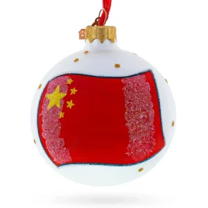 Store Flag Of China Blown Glass Ball Christmas Ornament 3.25 Inches - CaringForTots - Professional Baby and Children's Products | Caring for Growth, Caring for Every Moment