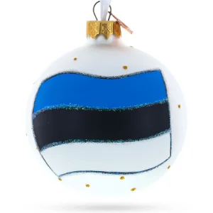 Best Sale Flag Of Estonia Flag Glass Ball Christmas Ornament 3.25 Inches - CaringForTots - Professional Baby and Children's Products | Caring for Growth, Caring for Every Moment