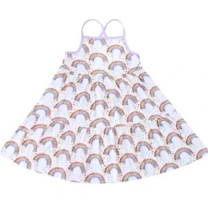 Outlet Flower Shower Bamboo Ruffle Dress - CaringForTots - Professional Baby and Children's Products | Caring for Growth, Caring for Every Moment