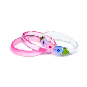 Hot Flowers Pink Purple Blue Bangles - CaringForTots - Professional Baby and Children's Products | Caring for Growth, Caring for Every Moment
