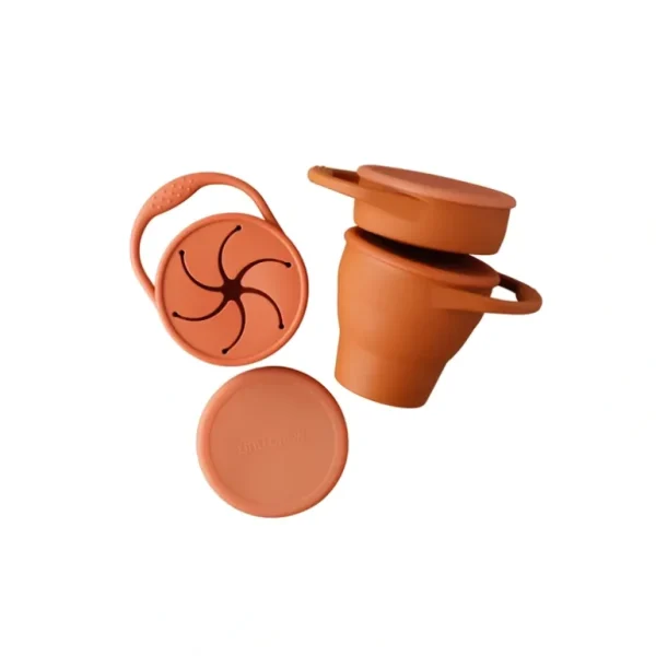 Clearance Foldable Silicone Snack Cup - Copper - CaringForTots - Professional Baby and Children's Products | Caring for Growth, Caring for Every Moment