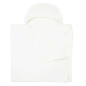 Sale French Terry Hooded Towel - Whispery White - CaringForTots - Professional Baby and Children's Products | Caring for Growth, Caring for Every Moment