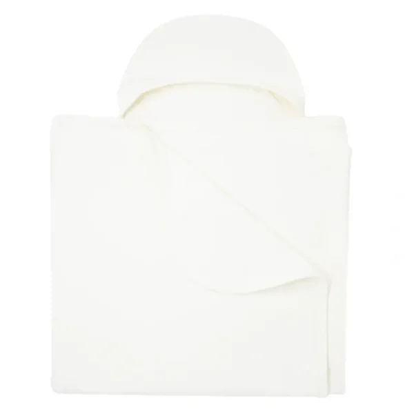 Sale French Terry Hooded Towel - Whispery White - CaringForTots - Professional Baby and Children's Products | Caring for Growth, Caring for Every Moment