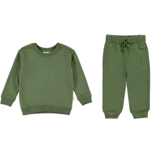 Best Sale French Terry Set - Bronze Green - CaringForTots - Professional Baby and Children's Products | Caring for Growth, Caring for Every Moment