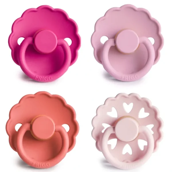 Hot Frigg Natural Rubber Rosy Romance Pacifier 4-pack - CaringForTots - Professional Baby and Children's Products | Caring for Growth, Caring for Every Moment