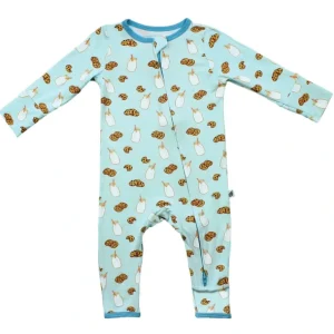 Fashion Frosted Blue Milk & Cookies Coverall (0-3t) - CaringForTots - Professional Baby and Children's Products | Caring for Growth, Caring for Every Moment