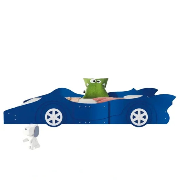 Outlet Full Size Race Car-Shaped Platform Bed with Wheels,Blue - CaringForTots - Professional Baby and Children's Products | Caring for Growth, Caring for Every Moment