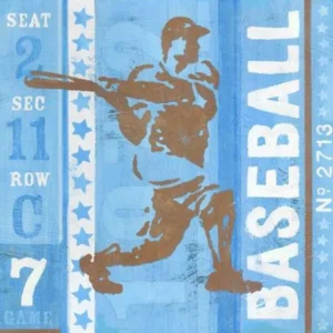 Store Game Ticket-At Bat Canvas Reproduction - CaringForTots - Professional Baby and Children's Products | Caring for Growth, Caring for Every Moment
