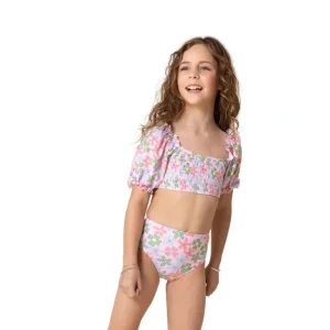 Flash Sale Girl's Sleeved Bikini | Colorful Floral - CaringForTots - Professional Baby and Children's Products | Caring for Growth, Caring for Every Moment