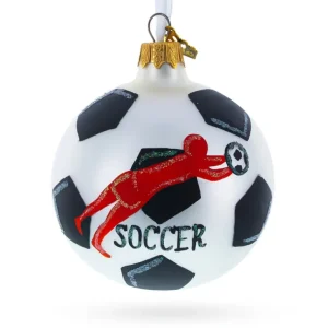 Shop All | Goal Scorer: Soccer Player In Action Blown Glass Ball Christmas Sports Ornament 3.25 Inches - CaringForTots - Professional Baby and Children's Products | Caring for Growth, Caring for Every Moment