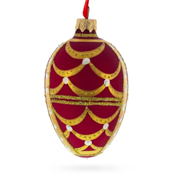 Shop All | Gold Arches On Red Egg Glass Ornament 4 Inches - CaringForTots - Professional Baby and Children's Products | Caring for Growth, Caring for Every Moment