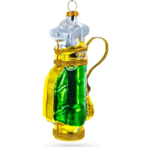 Hot Golden Golf Bag Blown Glass Christmas Ornament - CaringForTots - Professional Baby and Children's Products | Caring for Growth, Caring for Every Moment