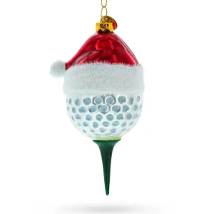 Fashion Golf Ball With Holiday Cheer - Blown Glass Christmas Ornament - CaringForTots - Professional Baby and Children's Products | Caring for Growth, Caring for Every Moment