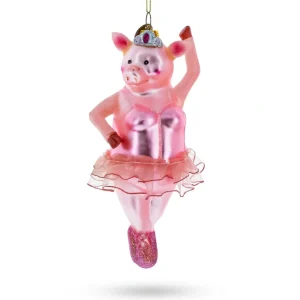 Discount Graceful Pig Dancing Ballet - Blown Glass Christmas Ornament - CaringForTots - Professional Baby and Children's Products | Caring for Growth, Caring for Every Moment