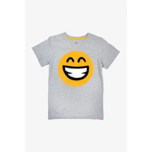 New Graphic Short Sleeve Tee - Keep Smiling - Heather Mist - CaringForTots - Professional Baby and Children's Products | Caring for Growth, Caring for Every Moment