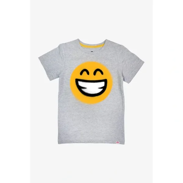 New Graphic Short Sleeve Tee - Keep Smiling - Heather Mist - CaringForTots - Professional Baby and Children's Products | Caring for Growth, Caring for Every Moment