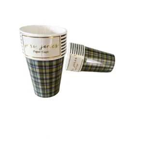 Outlet Green & Blue Plaid Cups - CaringForTots - Professional Baby and Children's Products | Caring for Growth, Caring for Every Moment