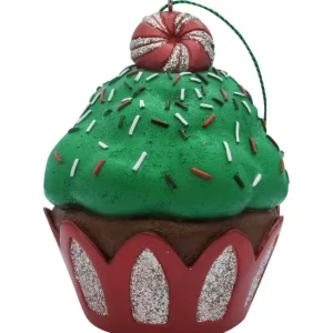 Online Green Peppermint Top Cupcake Christmas Tree Ornament - CaringForTots - Professional Baby and Children's Products | Caring for Growth, Caring for Every Moment