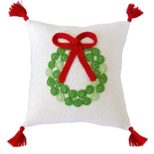 Best Sale Green Wreath 10" Pillow, Ecru - CaringForTots - Professional Baby and Children's Products | Caring for Growth, Caring for Every Moment