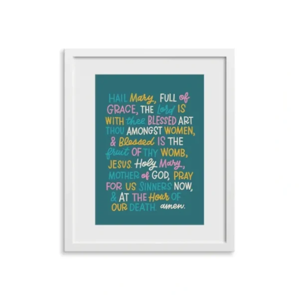 New Hail Mary Prayer Print - CaringForTots - Professional Baby and Children's Products | Caring for Growth, Caring for Every Moment