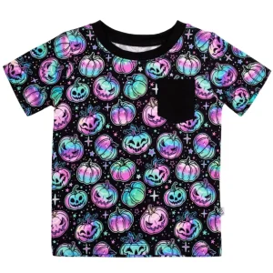 Clearance Halloween | Starlight Pumpkins | Bamboo Toddler & Kids Pocket T-shirt - CaringForTots - Professional Baby and Children's Products | Caring for Growth, Caring for Every Moment