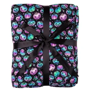 Online Halloween | Starlight Pumpkins | Quilted Bamboo Adult Blanket - CaringForTots - Professional Baby and Children's Products | Caring for Growth, Caring for Every Moment