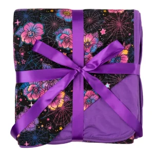 Shop All | Halloween | Violet Webs | Double Layer Bamboo Adult Blanket - CaringForTots - Professional Baby and Children's Products | Caring for Growth, Caring for Every Moment