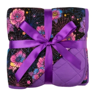 Best Sale Halloween | Violet Webs | Mini Quilted Bamboo Baby Blanket - CaringForTots - Professional Baby and Children's Products | Caring for Growth, Caring for Every Moment