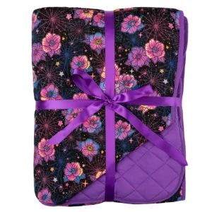 Hot Halloween | Violet Webs | Quilted Bamboo Adult Blanket - CaringForTots - Professional Baby and Children's Products | Caring for Growth, Caring for Every Moment