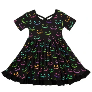 Shop Halloween Night | Toddler & Girls Bamboo Ruffle Twirl Dress - CaringForTots - Professional Baby and Children's Products | Caring for Growth, Caring for Every Moment