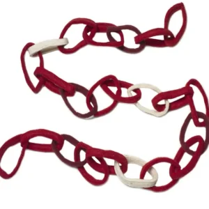 Discount Hand Felted Wool Christmas Garland - Loop Chain In Red - 6' - CaringForTots - Professional Baby and Children's Products | Caring for Growth, Caring for Every Moment