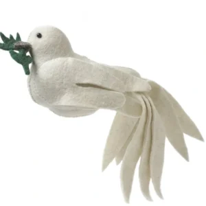 Online Handmade Hand Felted Wool Christmas Tree Topper - Dove - CaringForTots - Professional Baby and Children's Products | Caring for Growth, Caring for Every Moment